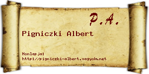 Pigniczki Albert névjegykártya