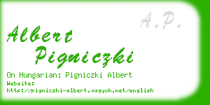 albert pigniczki business card